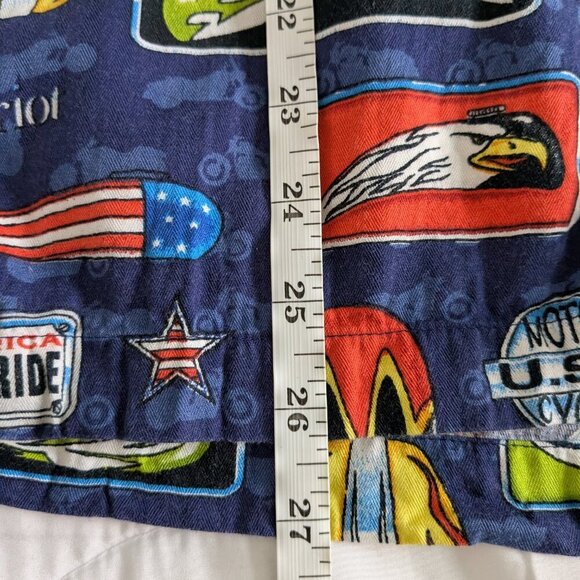 Dem Crazy Men's Shirt Size Medium Button Up America USA Roadtrip Print - Picture 13 of 13